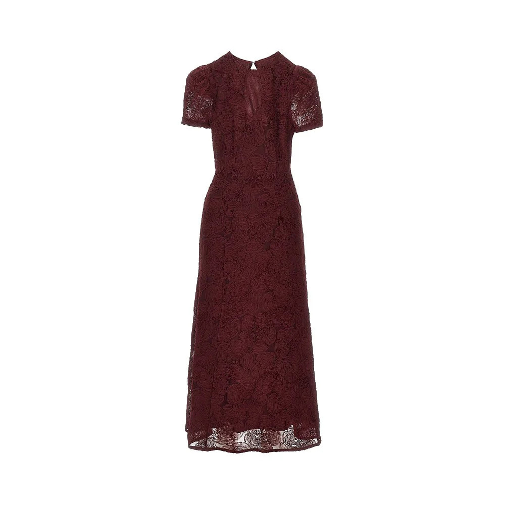 Rotate Floral Mesh Ankle-Length Dress